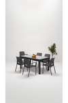 Sandalie Rattan Lüx Camlı 90x150 Bahçe&balkon&teras Masa Seti - Antrasit