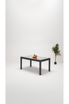 Sandalie Rattan Lüx Camlı 90x150 Bahçe&balkon&teras Masa Seti - Antrasit