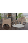 Sandalie Şile Pratik Bahçe, Balkon Oturma Grubu ( 1+1+S ) Bahçe Mobilyası / Cappucino