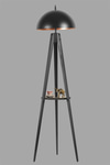 Sehpalı Tripod Siyah Büyük Retro Başlıklı Lambader