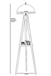 Sehpalı Tripod Siyah Büyük Retro Başlıklı Lambader