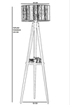 Sehpalı Tripod Siyah Silindir Renkli Abajurlu Lambader