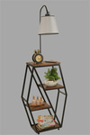Sembol Ceviz Lambader Pramit Açık Hasır Gri Abajurlu