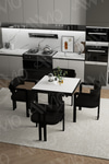 Sirius Lake MDF Ayak Tokyo Demonte Sandalye 80x80 Yemek Masası Mutfak Masası 4 Kişilik Beyaz