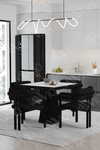 Sirius Lake MDF Ayak Tokyo Demonte Sandalye 80x80 Yemek Masası Mutfak Masası 4 Kişilik Beyaz