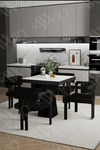 Sirius Lake MDF Ayak Tokyo Demonte Sandalye 80x80 Yemek Masası Mutfak Masası 4 Kişilik Beyaz