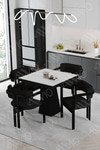 Sirius Lake MDF Ayak Tokyo Demonte Sandalye 80x80 Yemek Masası Mutfak Masası 4 Kişilik Beyaz