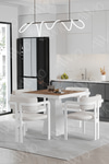 Sofia Lake MDF Ayak Tokyo Demonte Sandalye 80x80 Yemek Masası Mutfak Masası 4 Kişilik Akça