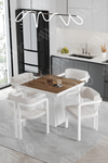 Sofia Lake MDF Ayak Tokyo Demonte Sandalye 80x80 Yemek Masası Mutfak Masası 4 Kişilik Akça