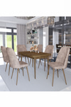 Sümela Yemek Masası Takımı Mutfak Masa Takımı Cappucino 6 Sandalyeli Cappucino 80x130(Kapalı) 80x170(Açık) 