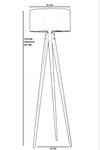 Tripod Siyah Silindir Siyah Abajurlu Lambader