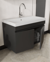 Tuana Banyo Dolabı Seti 80 Cm, Mat Antrasit, Seramik Lavabo Dahil, Lavabolu