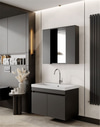 Tuana Banyo Dolabı Seti 80 Cm, Mat Antrasit, Seramik Lavabo Dahil, Lavabolu