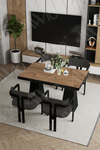 Valery Lake MDF Ayak Tokyo Demonte Sandalye 80x120 Yemek Masası Mutfak Masası 4 Kişilik Akça
