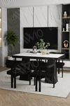 Veroni Lake MDF Ayak Tokyo Demonte Sandalye 80x120 Yemek Masası Mutfak Masası 4 Kişilik Beyaz