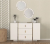 Veyron Aynali Sifonyer Beyaz - Altin 120X78X45 Cm