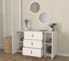 Veyron Aynali Sifonyer Beyaz - Altin 120X78X45 Cm