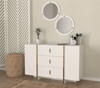Veyron Aynali Sifonyer Beyaz - Altin 120X78X45 Cm