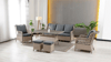 Vilza Rattan Set 3+1+1 2Puf Cappucino Zgz