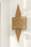 Yeni Aslı Pilli Eskitme Oval Rattan Abajurlu Aplik 