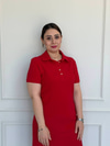 Kırmızı Lacoste Kumaş Elbise