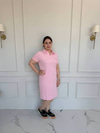 Pembe Lacoste Kumaş Elbise