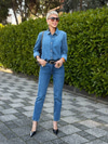 Cııgarette Fıt Denim Pantolon - Mavi 