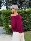 Kayık Yaka Merserize - Bordo