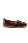 Marella Kahve Rugan Kadın Loafer 