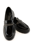 Nessa Siyah Rugan Kadın Loafer 
