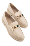 Novara Boncuk Detaylı Bej Kadın Loafer 
