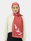 Bordo Hasna Desen Pamuk Vual Şal