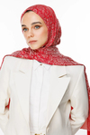 Henna Desen Çift Taraflı Şal - Bordo-Mint Yeşili