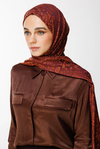 Henna Desen Çift Taraflı Şal - Mor-Turuncu