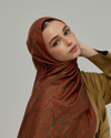 Kızıl Bakır & Koyu Yeşil Harem Rüyası Desen Şal