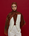 Kızıl Bakır & Koyu Yeşil Harem Rüyası Desen Şal