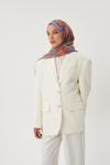 Lila & Turuncu Retro Desen Şal