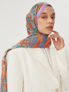 Lila & Turuncu Retro Desen Şal