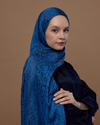 Mavi & Gece Efsunlu Desen Şal