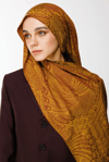 Mayra Desen Çift Taraflı Şal - Mürdüm-Sarı