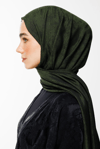 Mayra Desen Çift Taraflı Şal - Siyah-Haki