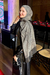 Mayra Desen Çift Taraflı Şal - Siyah-Siyah