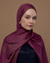 Mürdüm & Zeytin Çiçeği Efsunlu Desen Şal