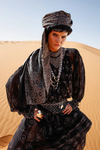 Nora Desen Çift Taraflı Şal - Siyah-Bej