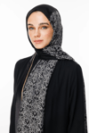 Nora Desen Çift Taraflı Şal - Siyah-Siyah