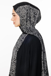 Nora Desen Çift Taraflı Şal - Siyah-Siyah