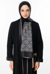 Nora Desen Çift Taraflı Şal - Siyah-Siyah