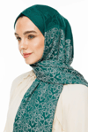 Nora Desen Çift Taraflı Şal - Zümrüt-Pembe