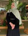 Pastel Yeşili Minima Desen Kore Medine İpeği Şal