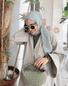 Pastel Yeşili Piliseli Bambu Şal